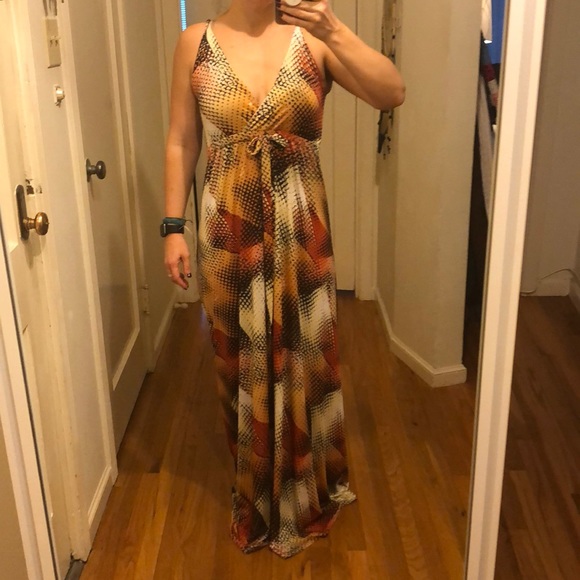 Maxi dress with adjustable waist tie - Picture 4 of 5